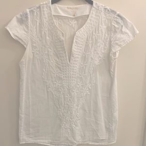 Lilly Pulitzer short sleeved white summer blouse